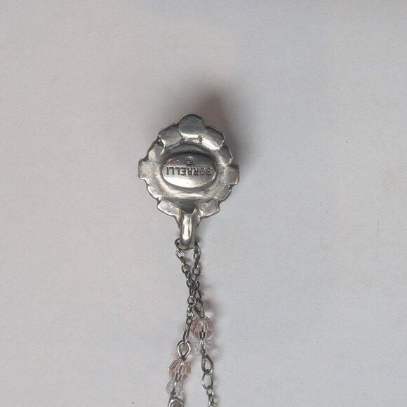 Sorrelli Vintage Brushed Antique Silver Pendant with Clear and Pink Crystals - Picture 7 of 8